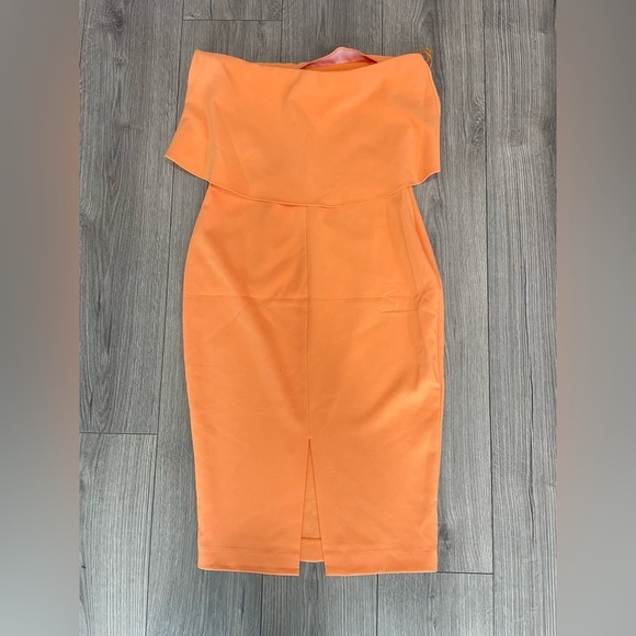 LIKELY Driggs Dress Orange Strapless‎ Ruffle Dress NWT Size 8 - Picture 8 of 9